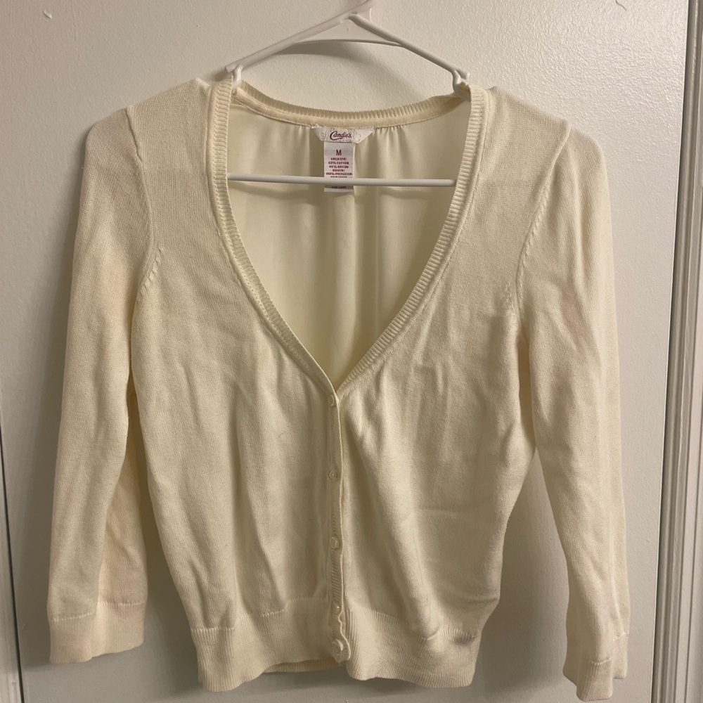 Candie's Cream Button-Up Cardigan